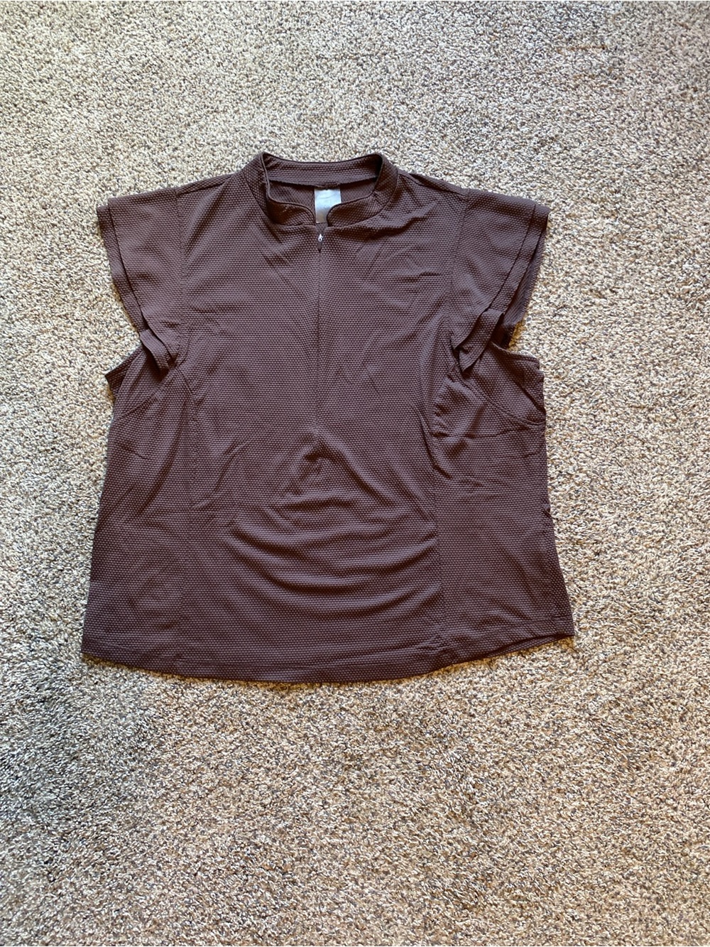 CALIA by Carrie Underwood Purple Short Flutter Sleeve Mock Neck Top Size XL
